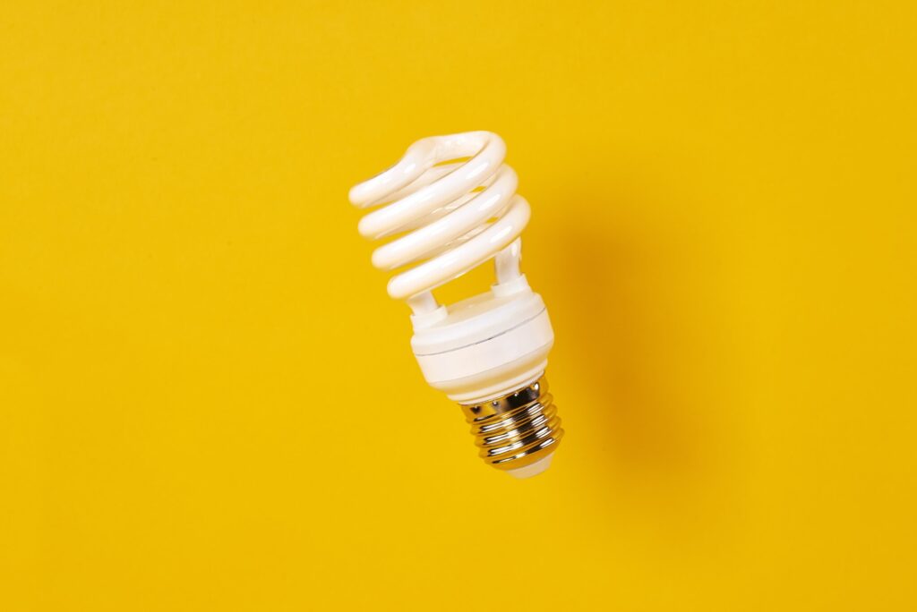 Shot of energy efficient lightbulb